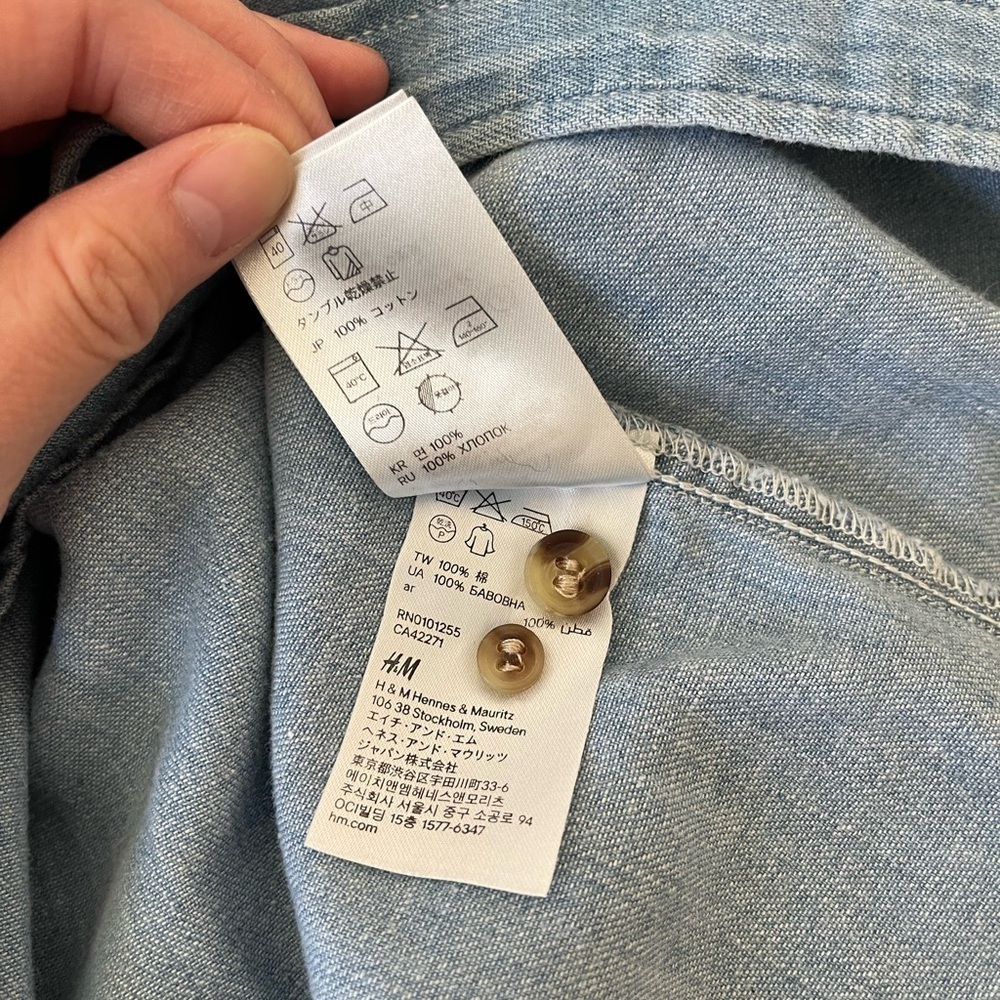 H&M Light Blue Denim Shirt - Picture 6 of 11